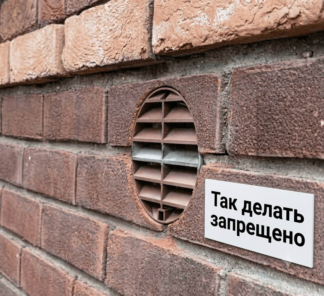 Отверстие в фасаде для забора воздуха Отверстие в фасаде для забора воздуха